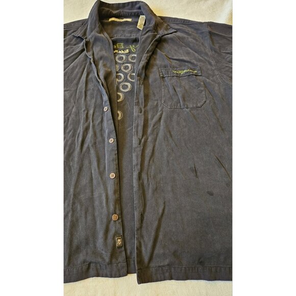 Tommy Bahama Shirt L Side Pocket C.F.O. Silk Embroidered Pool Rack Billiards - Picture 3 of 14